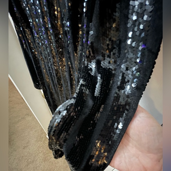 WOMEN FASHION NOVA BLACK SEQUINS DRESS - Picture 5 of 6